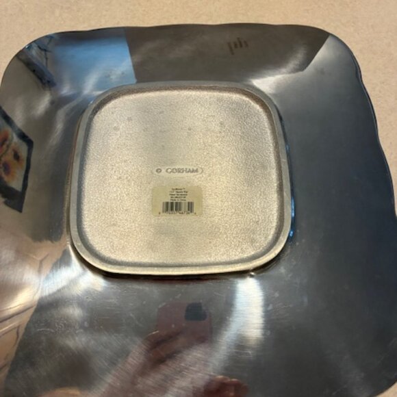 Gorham 13.5" Square Sunflower Metal Serveware Serving Tray Platter - Picture 4 of 6